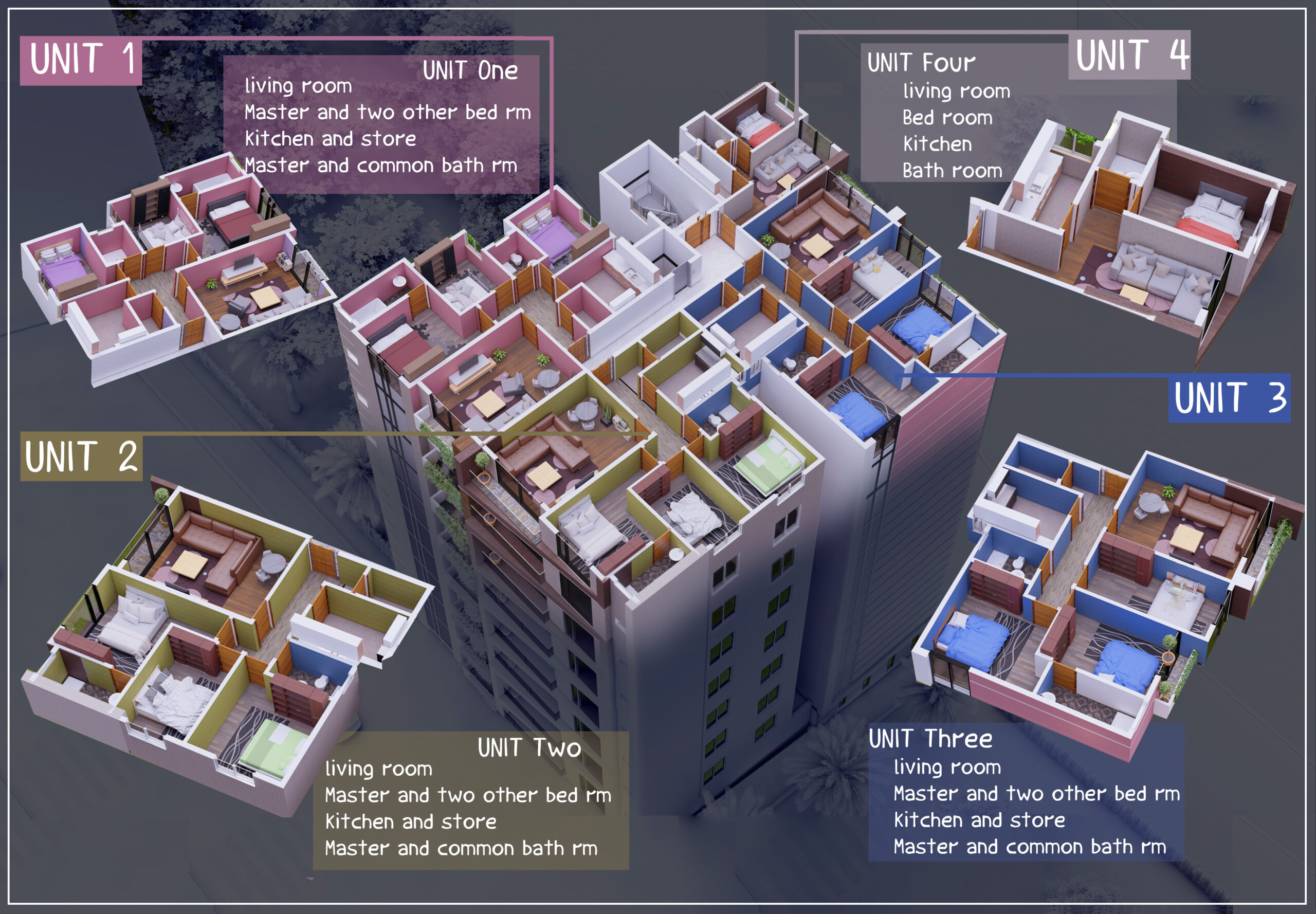 whole building with dark gray